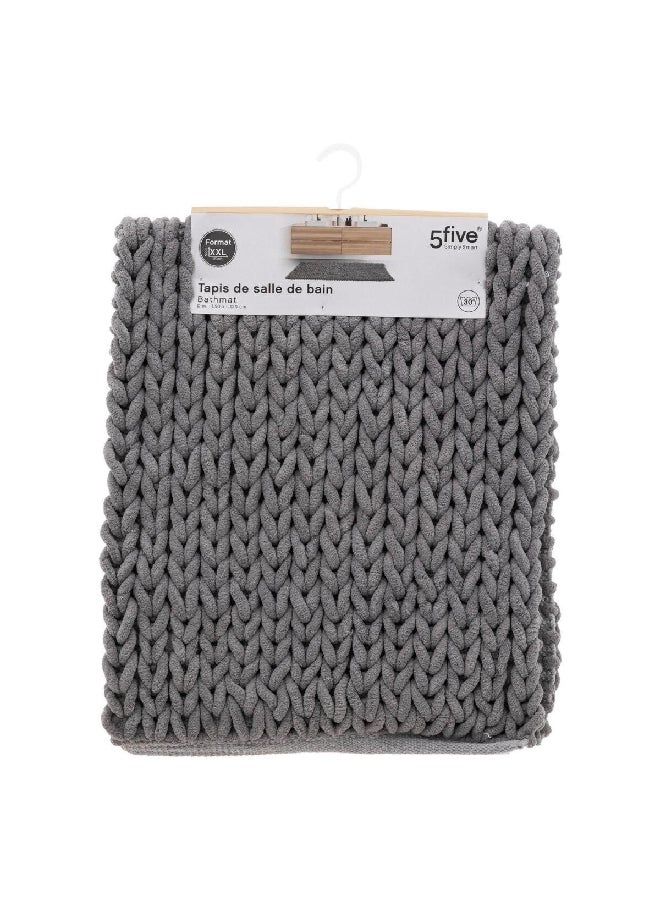 Five Simply Smart Thick Rectangular Bath Mat Grey 50 x 120 cm 174727B - Image 4