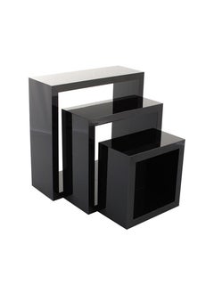 ماركة غير محددة طقم رفوف مربعة نيكول مكون من 3 قطع أسود  - Image 1