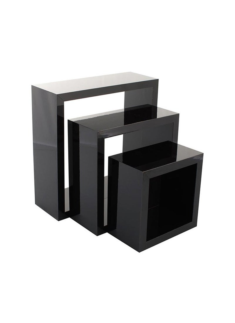 Generic Nicole 3 Piece Square Shelf Set Black  - Image 1