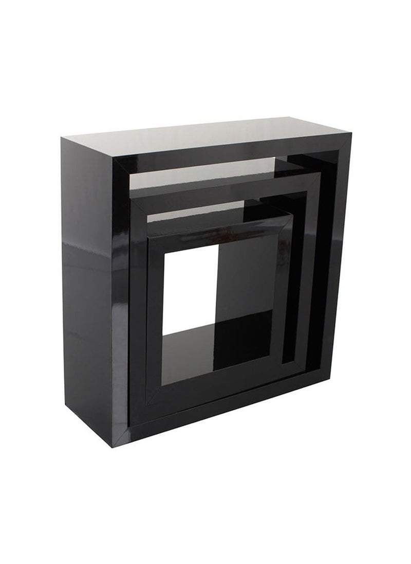 Generic Nicole 3 Piece Square Shelf Set Black  - Image 2