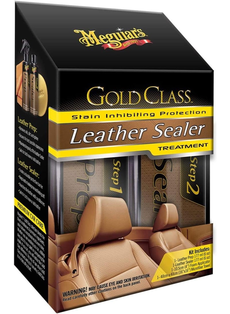 ميجوايرز G3800 Gold Class – طقم تنظيف وحماية جلد بخطوتين لمقاعد السيارة والديكور الداخلي – حماية طويلة الأمد - Image 1