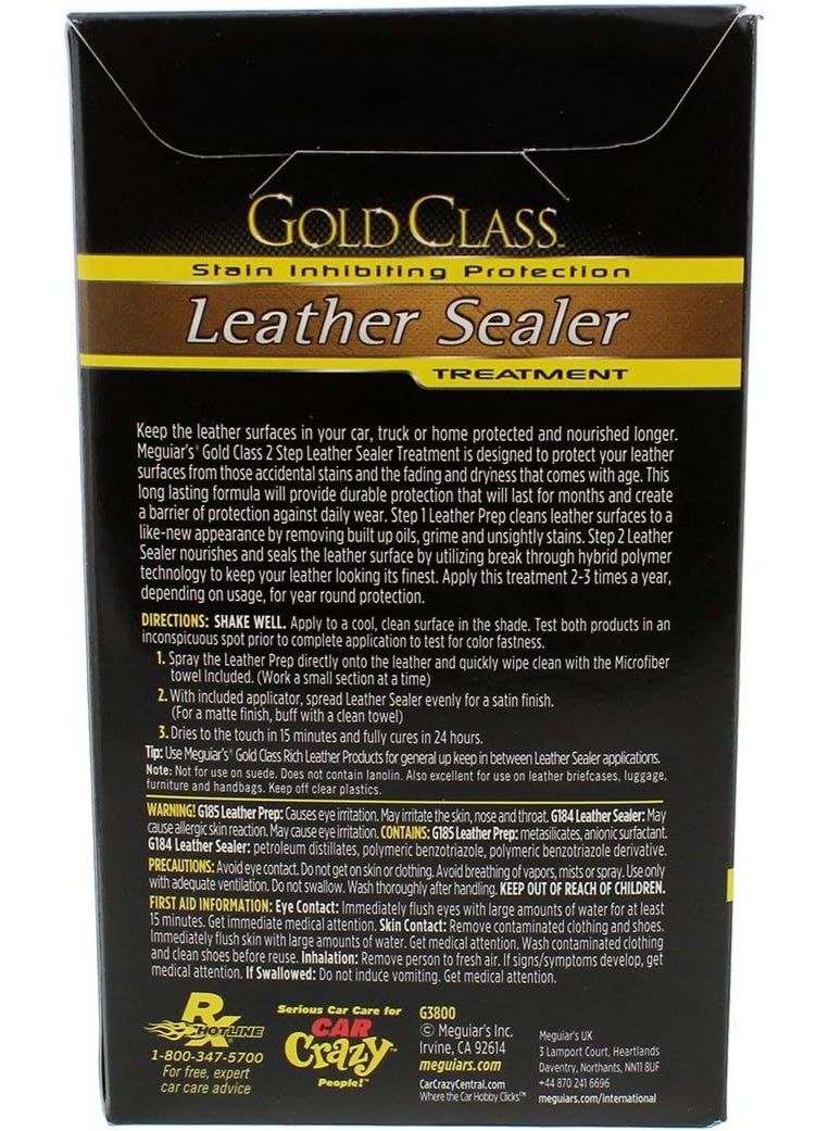 ميجوايرز G3800 Gold Class – طقم تنظيف وحماية جلد بخطوتين لمقاعد السيارة والديكور الداخلي – حماية طويلة الأمد - Image 3