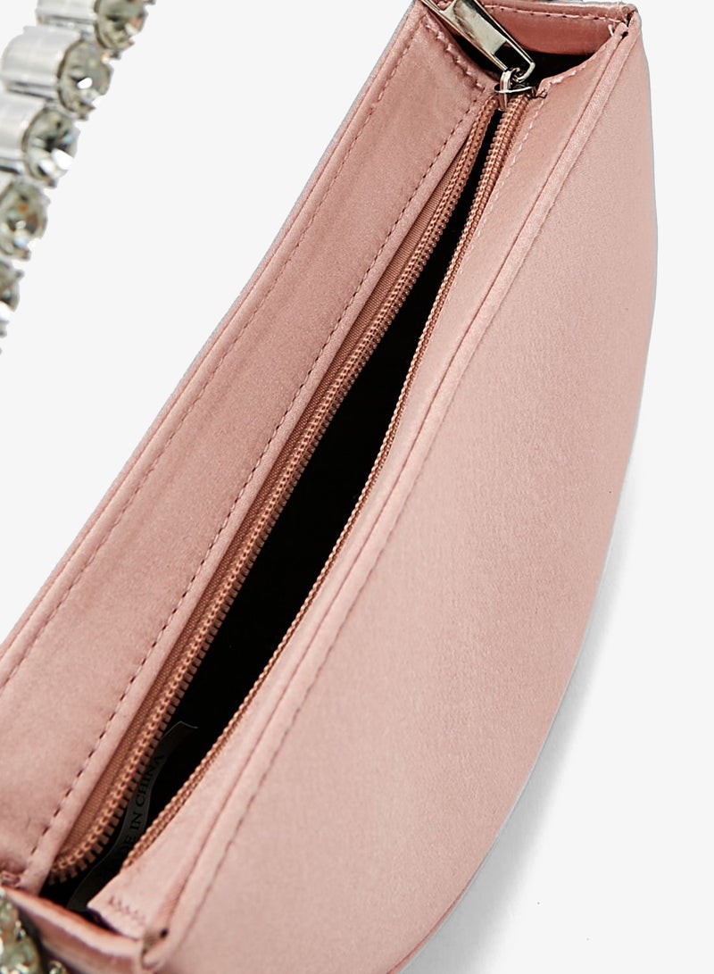 Khizana Stone-Encrusted Satin Clutch - Image 5