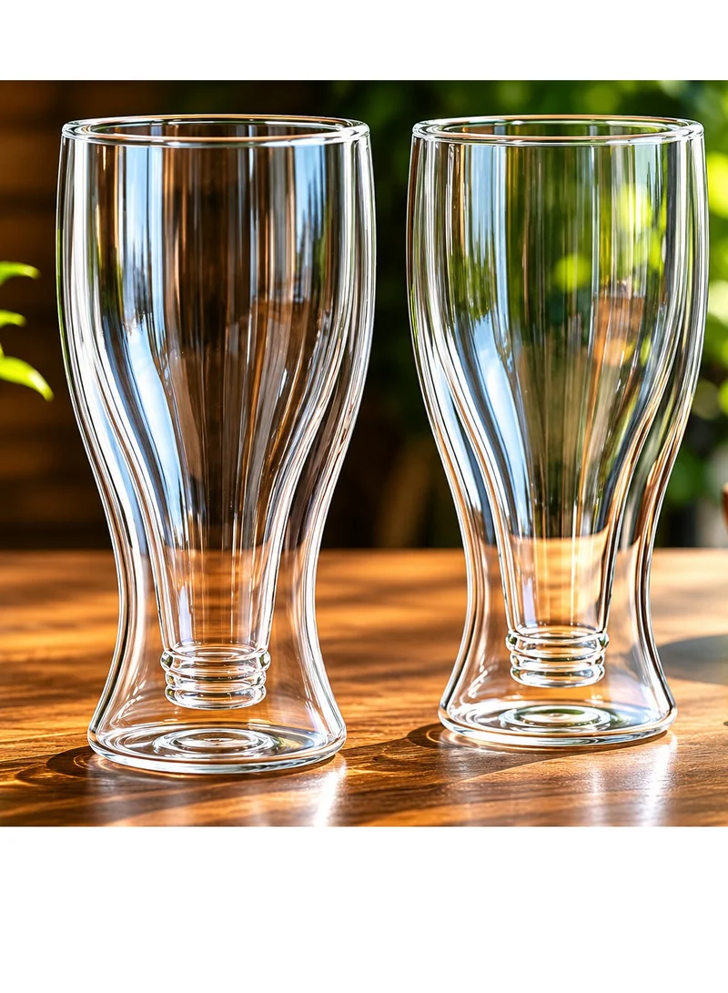 Cuisine Art Cuisine Art 370Ml Double Wall Glass Cup 2Pcs Set Borosilicate For Coffee, Tea, Whiskey, Cocktails & All Beverages