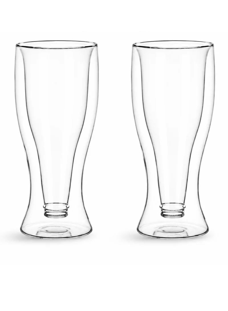Cuisine Art Cuisine Art 370Ml Double Wall Glass Cup 2Pcs Set Borosilicate For Coffee, Tea, Whiskey, Cocktails & All Beverages