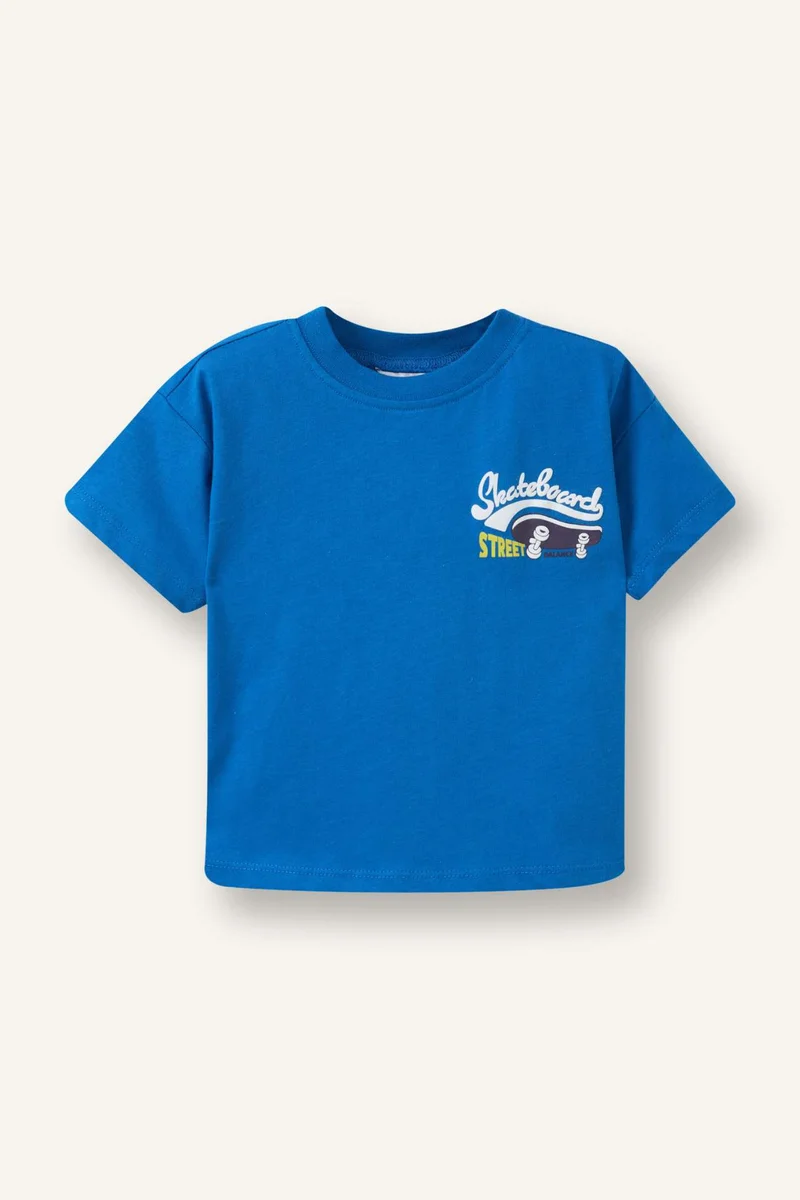 ديفاكتو Baby Boy Skateboard Print T-Shirt