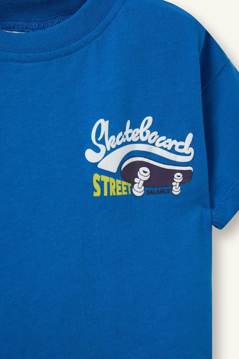 ديفاكتو Baby Boy Skateboard Print T-Shirt