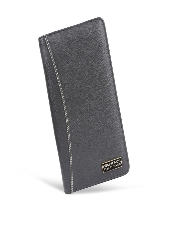 HAMMONDS FLYCATCHER Genuine Leather Passport Cover for Men, Passport Cover for Women, RFID Passport Holder for Men, Travel Accessories, Passport Bag, 7 ATM Card Slots - Grey - Image 1