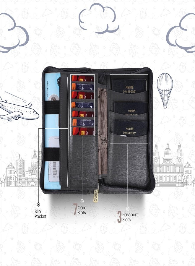 HAMMONDS FLYCATCHER Genuine Leather Passport Cover for Men, Passport Cover for Women, RFID Passport Holder for Men, Travel Accessories, Passport Bag, 7 ATM Card Slots - Grey - Image 5