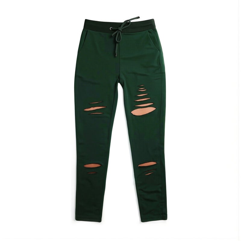 Womens Ripped Capri Pants Army Green Multi Scenarios Daily Outdoor Holiday S - Image 1