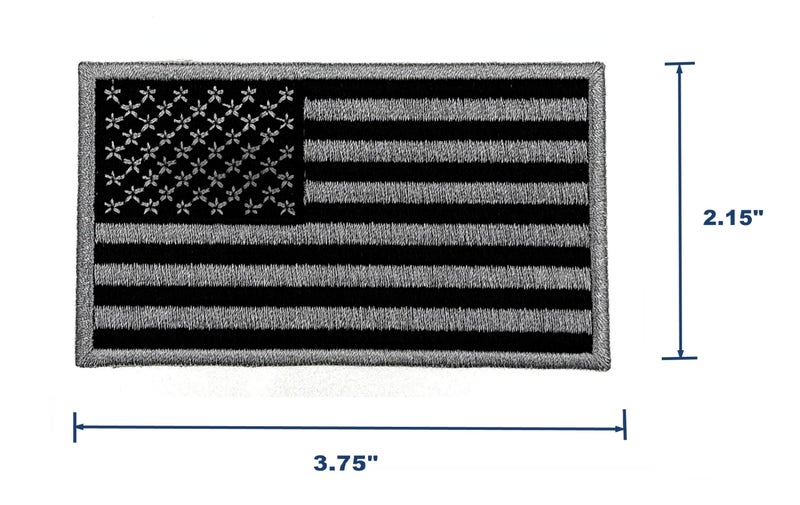 Aeisage Flag Patch Black and White Iron on American Flag Patch Premium Embroidered National Flag Patches for Patriotic Theme Uniforms T-Shirts - Image 2