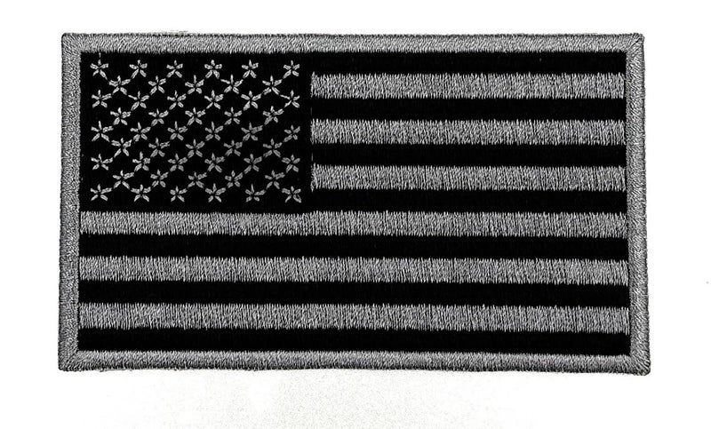 Aeisage Flag Patch Black and White Iron on American Flag Patch Premium Embroidered National Flag Patches for Patriotic Theme Uniforms T-Shirts - Image 1