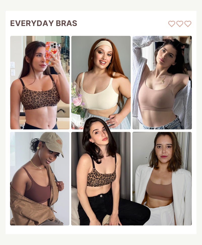 FeelinGirl Bras for Women Wireless Seamless Bralettes, No Wire Unlined Comfort Buttery Soft Bras for Sleep Everyday, Leopard Brown, L - Image 1