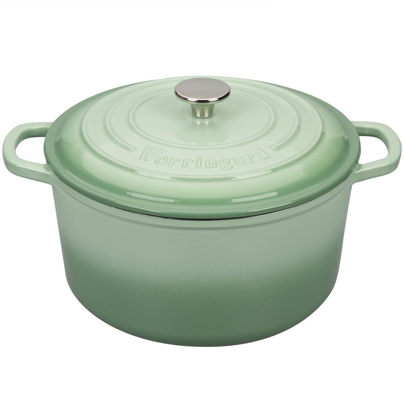 VORRINGARD Enameled Cast Iron Dutch Oven Pot with Lid, for Sourdough Bread Baking, Round Dutch Ovens, 6 Quart, Green - Image 1