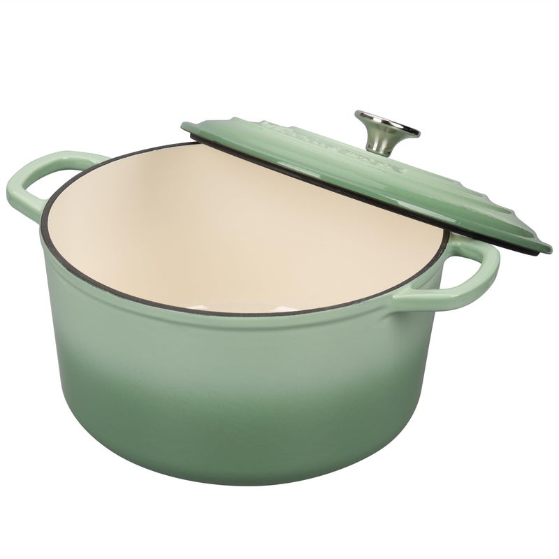 VORRINGARD Enameled Cast Iron Dutch Oven Pot with Lid, for Sourdough Bread Baking, Round Dutch Ovens, 6 Quart, Green - Image 5
