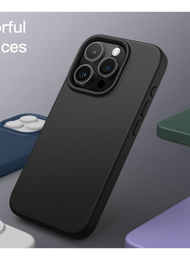 جومو ستور جراب سيليكون سائل لهاتف آيفون 15 برو ماكس (6.7 إنش) – ناعم الملمس، مقاوم للصدمات والخدوش – غطاء حماية كامل مع بطانة داخلية من الألياف الدقيقة – تصميم نحيف وأنيق - Image 3