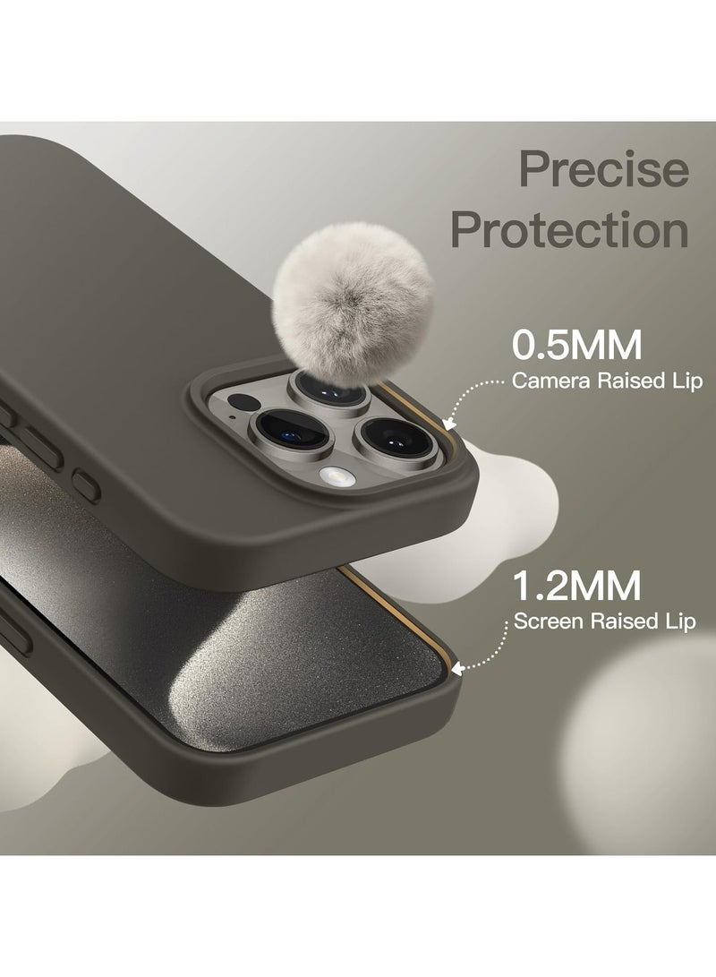 جومو ستور جراب سيليكون سائل لهاتف آيفون 15 برو ماكس (6.7 إنش) – ناعم الملمس، مقاوم للصدمات والخدوش – غطاء حماية كامل مع بطانة داخلية من الألياف الدقيقة – تصميم نحيف وأنيق - Image 4