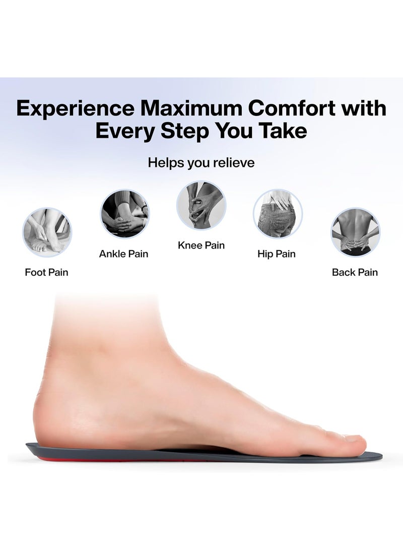 FOverA Dual Gel Insoles Pair for Walking, Running, Sports, Formal and Safety Shoes, All Day Comfort with Dual Gel Technology, Full Length Sole for Every Shoe (Red (1 pair pack), MALE) - Image 5