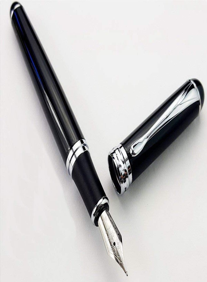 KANABEE Fountain Pen Black Shine Plain Design 0.7mm Nib 18KGP Fountain Pen - Image 1