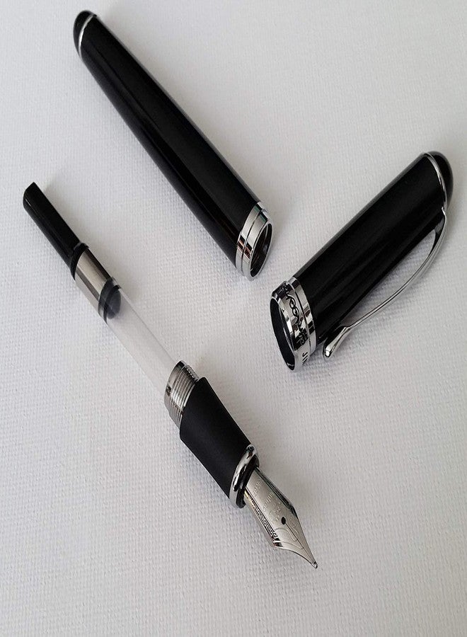 KANABEE Fountain Pen Black Shine Plain Design 0.7mm Nib 18KGP Fountain Pen - Image 4