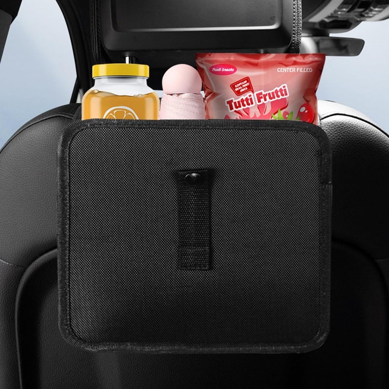 ECVV Car Trash Can, Automotive Trash Bin, Leak-Proof Back Seat Garbage Bag, Oxford Cloth Vehicle Container, Foldable Hanging Auto Organizer-Black - Image 2