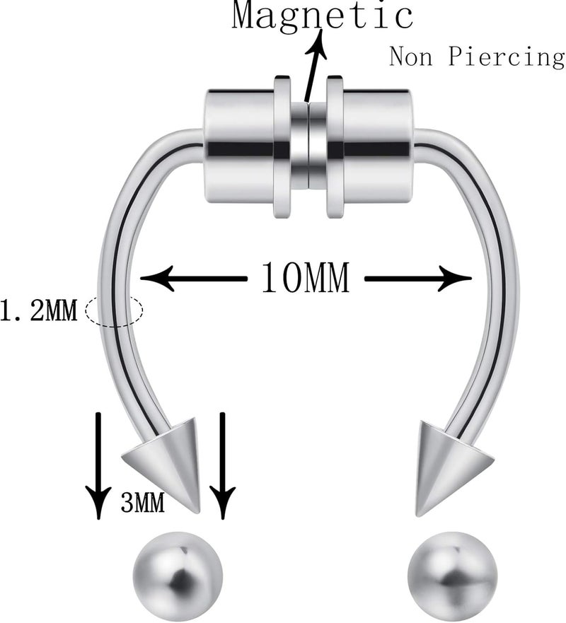 outerunner Store Fake Nose Ring Septum Piercing Magnet Magnetic Nose Hoop Rings Faux Septum Rings Non Piercing Clip On Nose Hoop Rings - Image 5
