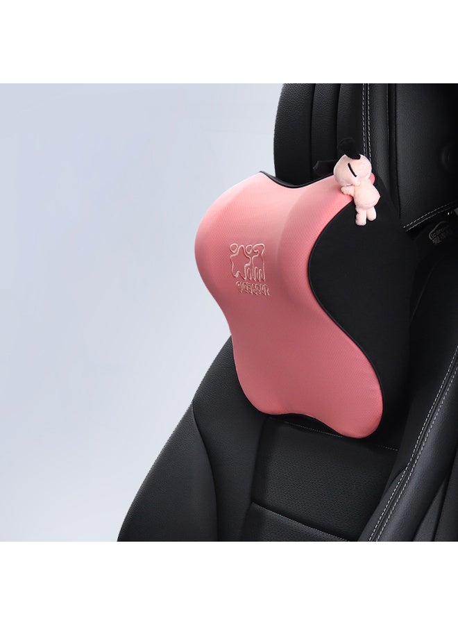 Icaroom Car Headrest Lumbar Support Latex Set Car Neck Pillow Lumbar Pillow Cushion Car Accessories T-r712mh-f