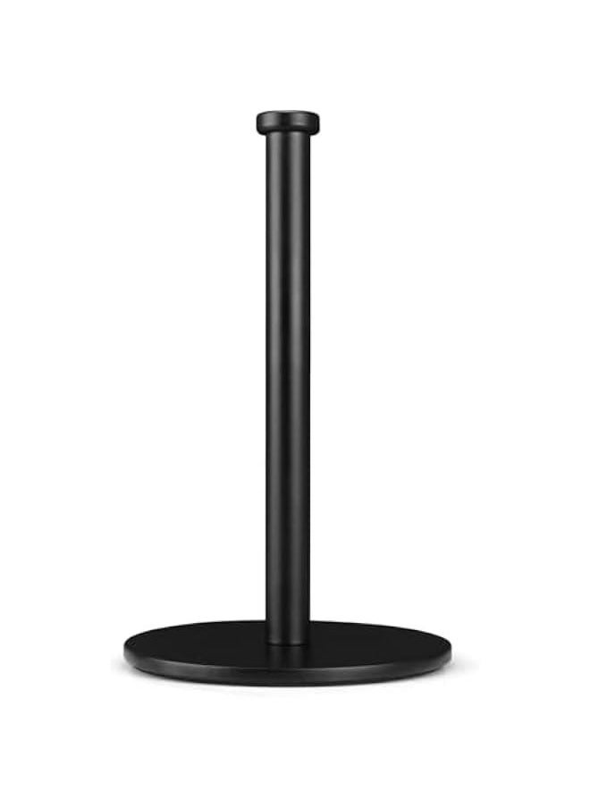 HOOKOR - Paper Towel Holder, Black Kitchen Roll Holder Organizer, Premium Stainless Steel Paper Towel Holder for Kitchen Roll Holder, Steady Countertop Paper Towel Holder with Weighted Base (BLACK) - Image 1