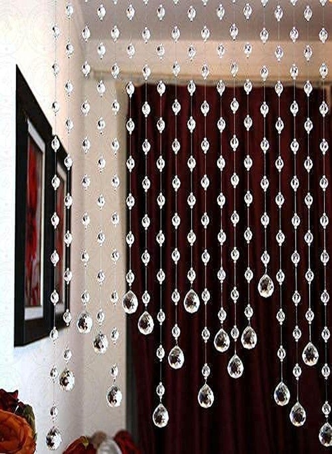 Vikas Light||10 Strings Acrylic Crystal String Bead Hanging Curtain with Transparent Glass Drops, Decorative Luxury Ready to Hang Home Décor for Parties and Festivals Events - 3 ft | Blackout - Image 1