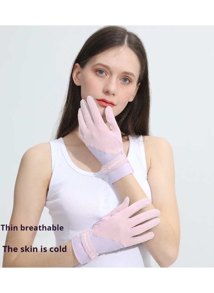 UPF 50+ Women's Summer Sun Gloves | Silk-Lined Breathable Driving Gloves with UV Protection – Lightweight & Elegant (Pink) - Image 3