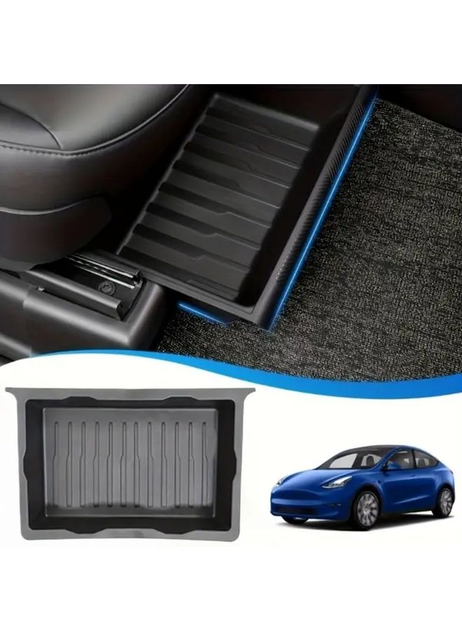 Black Car Seat Organizer Hidden Tray Storage Box Space Saving Rear Seat Storage Container Vehicle Interior Organizer Under Seat Accessory - Image 1