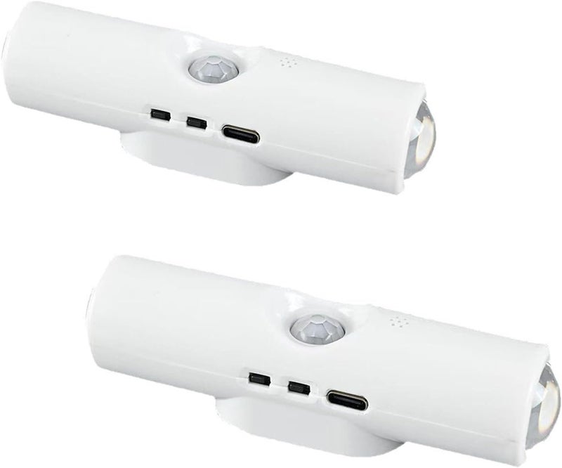 KASTWAVE 2Pcs Motion Sensor Night Light - Portable Wireless Wall Mounted LED Lamp with USB Rechargeable and Seven Color Modes - Image 1