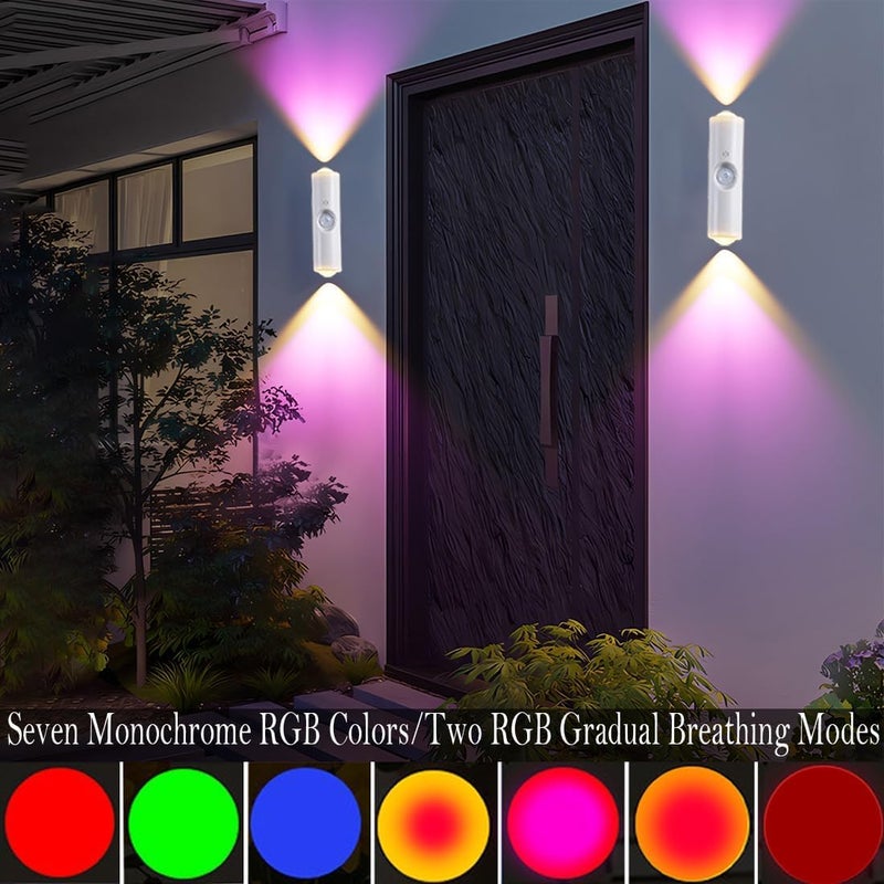 KASTWAVE 2Pcs Motion Sensor Night Light - Portable Wireless Wall Mounted LED Lamp with USB Rechargeable and Seven Color Modes - Image 3