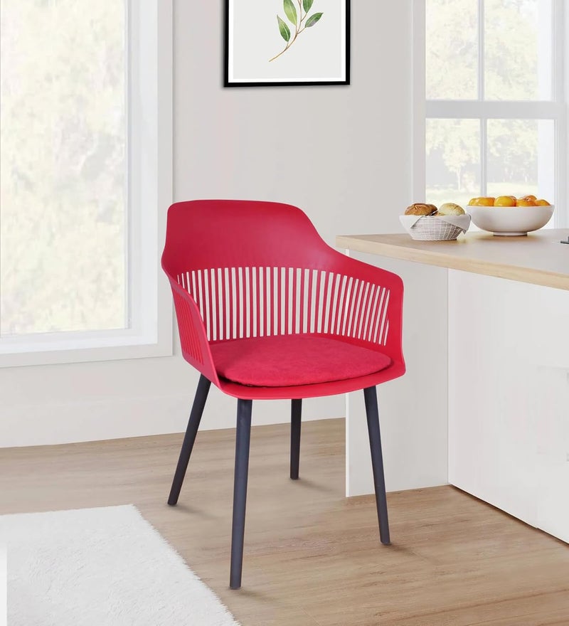 Creative Stylish Modern Furniture Plastic Chairs for Cafeteria SeatingDining ChairCafe ChairKitchenRestaurantsHotels Red Pack of 1 - Image 1