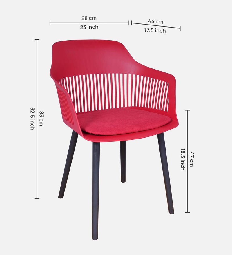 Creative Stylish Modern Furniture Plastic Chairs for Cafeteria SeatingDining ChairCafe ChairKitchenRestaurantsHotels Red Pack of 1 - Image 2