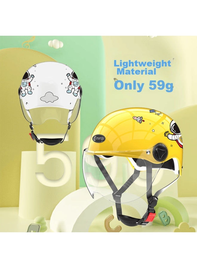 Smart4u Children's Helmet, 3c Certified, All-season Use, Electric Bike Motorcycle Cartoon Safety Helmet, Windproof Breathable For Boys And Girls, Kh1 Star Aviation White - Image 5