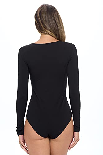 Natural Uniforms Long Sleeve Body Suit (Black, Small) - Image 2