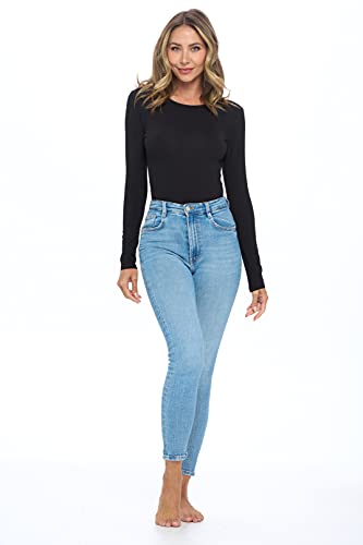 Natural Uniforms Long Sleeve Body Suit (Black, Small) - Image 3