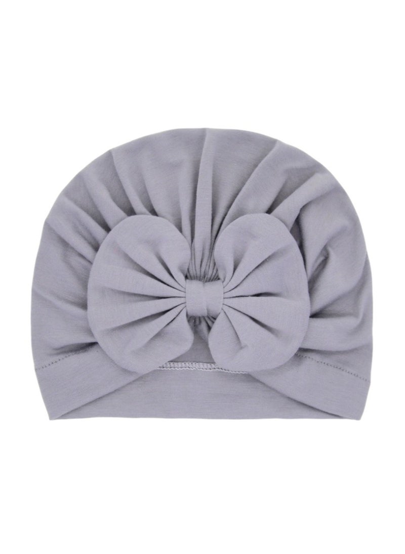 Bambimici Bambimici -  Set of  2 TinyTwist Baby Turban and Mittens - Gray  - Image 2
