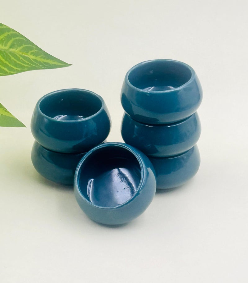 Lupaava Serving Dip Sauce Chutney Mini Ceramic Bowls Pack of 6 | Ceramic Handcrafted Shine, Microwave Bowl Sets, Kitchen Accessories 35 ml - Image 4
