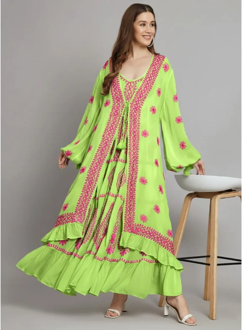 الايا كفتان مودال مطرز يدويًا بشيكانكاري