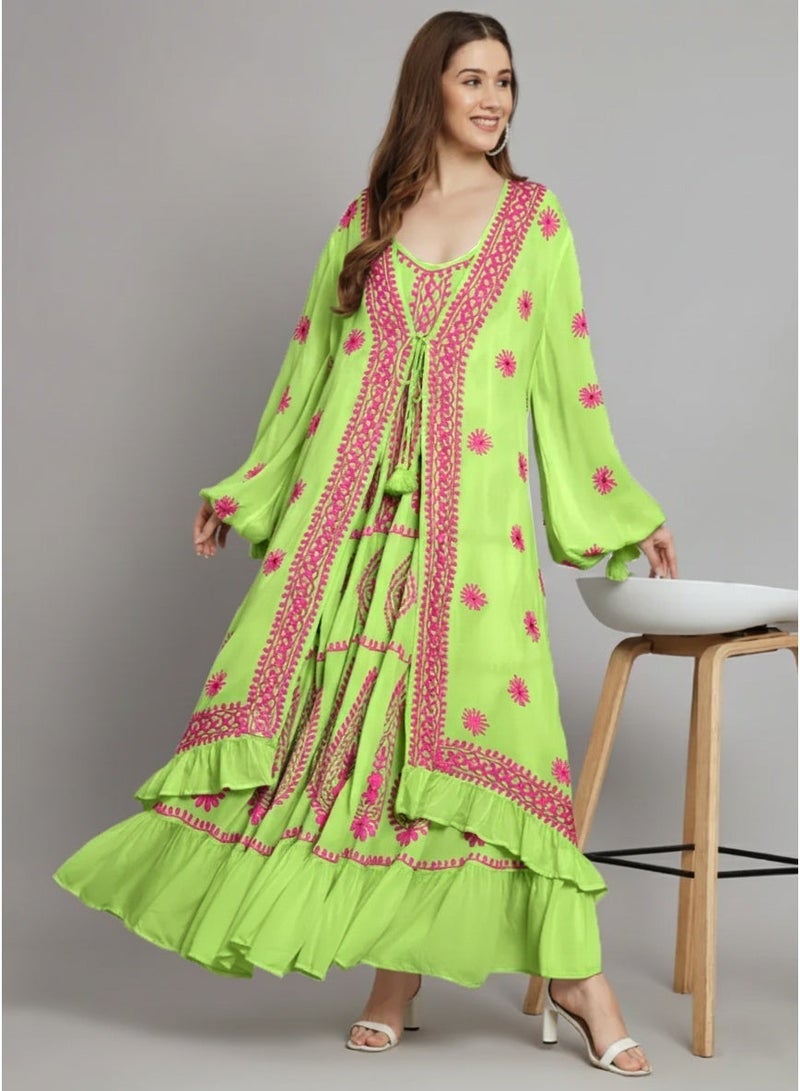 الايا كفتان مودال مطرز يدويًا بشيكانكاري - Image 2