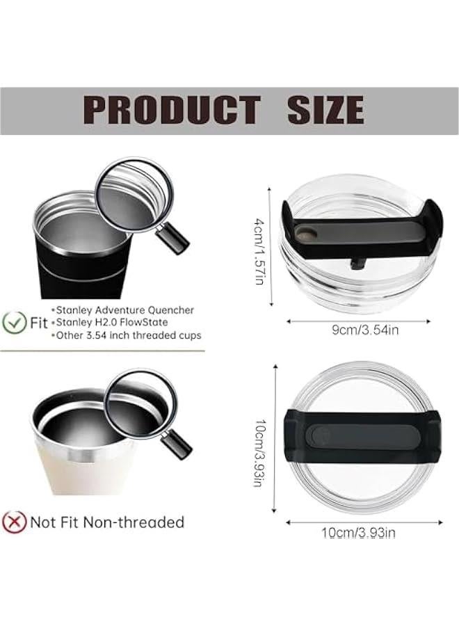 TRASSLE 4 Pcs Stanley Tumbler Lid Replacement, 40 OZ Tumbler Lid Compatible for Stanley, Spill Proof Splash Resistant Tumbler Covers Fit for Stanley Tumbler and More Coffee Mugs  - Image 2