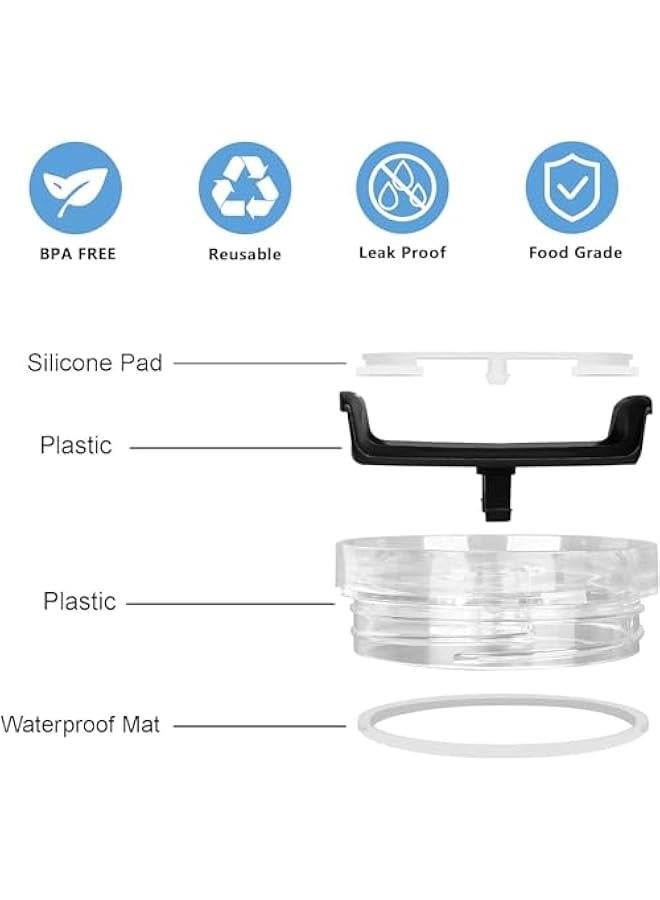 TRASSLE 4 Pcs Stanley Tumbler Lid Replacement, 40 OZ Tumbler Lid Compatible for Stanley, Spill Proof Splash Resistant Tumbler Covers Fit for Stanley Tumbler and More Coffee Mugs  - Image 4