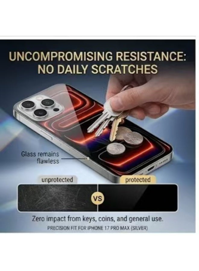 Captaintech Suitable for iPhone 17 Pro Max screen protector, high-quality 9H tempered glass, shatterproof and scratch resistant, high-definition transparent - Image 3