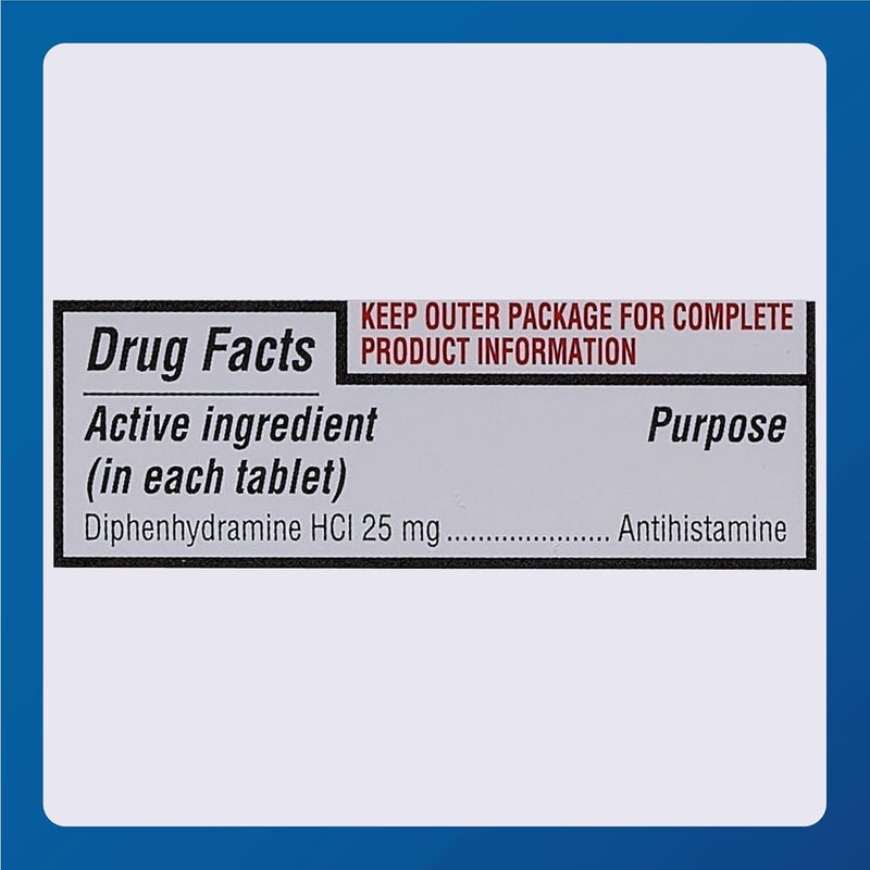 MAJOR Banophen Diphenhydramine HCI 25 mg Minitabs Temporary Relief from The Symptoms of Hay Fever and Upper Respiratory Allergies Antihistamine Allergy Medicine 24 Count 3 Pack - Image 4