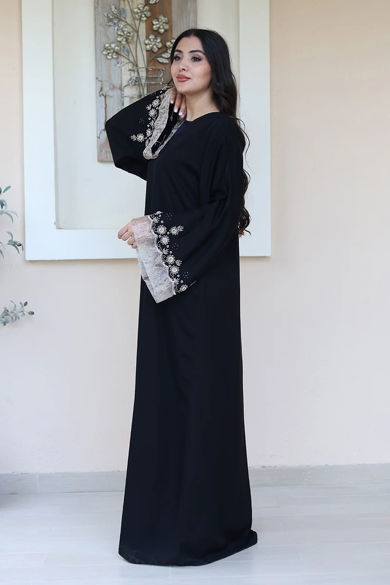 NUKHBAA Timeless elegance black abaya-778