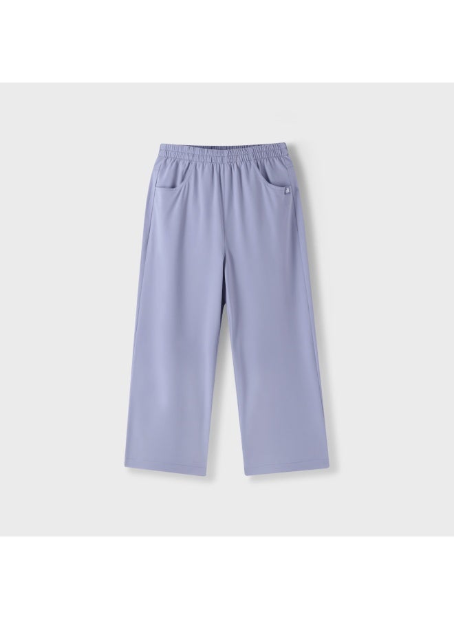 Annil Children's Black Sports Pants Loose Straight-leg Comfortable Breathable Casual Trousers For Older Kids - Image 1