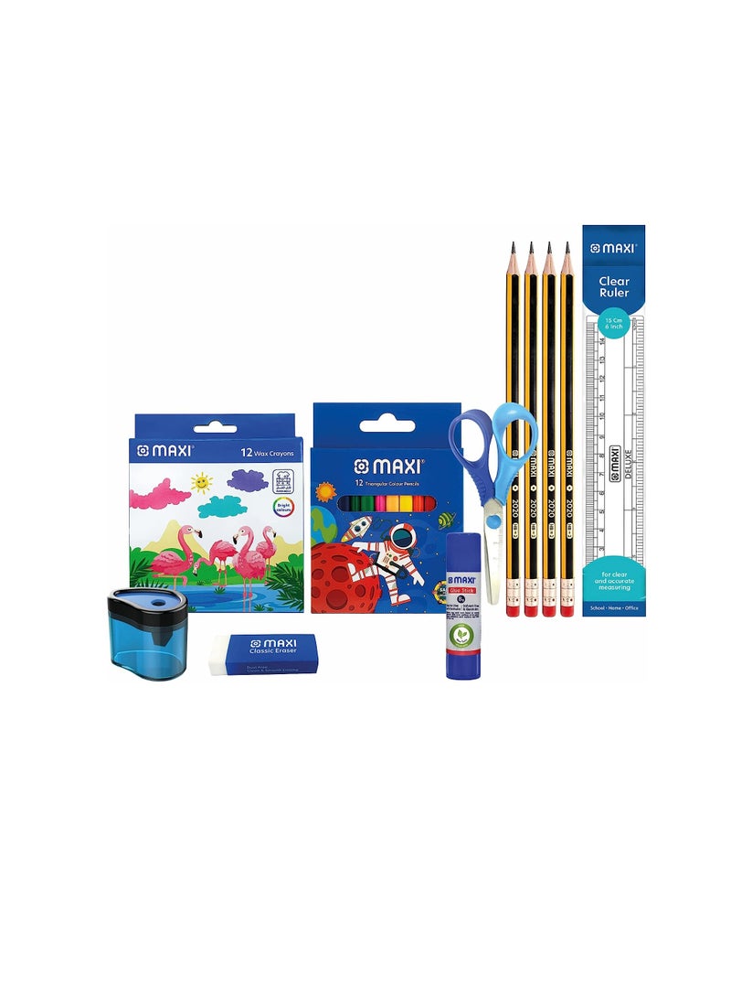 ماكسي مجموعة ادوات مكتبية مدرسية اساسية - Image 2