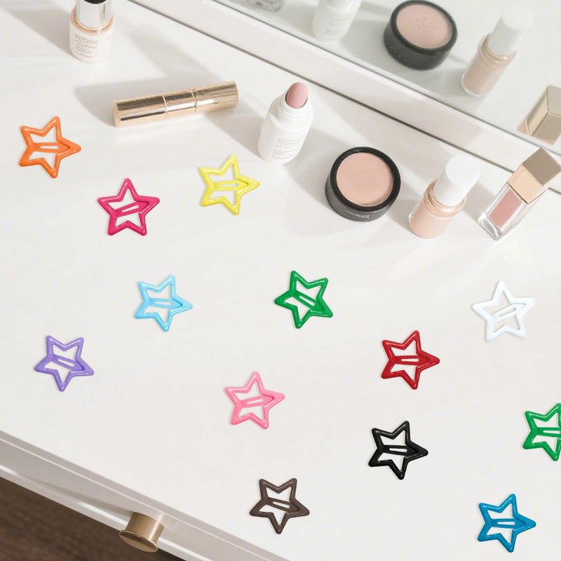 ELANE 64 Pcs Small Star Snap Hair Clips for Women Girl,Cute Hair Barrettes for Women Fine Thin Hair Accessories (Mix-colors) - Image 3